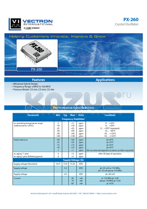 PX-2600-ACP-DA datasheet - Crystal Oscillator