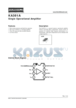 KA301A datasheet - Single Operational Amplifier