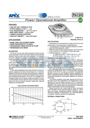 PA12H datasheet - Power Operational Amplifier