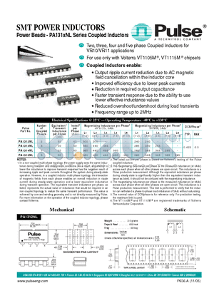 PA1315NL datasheet - Power Beads - PA131xNL Series Coupled Inductors