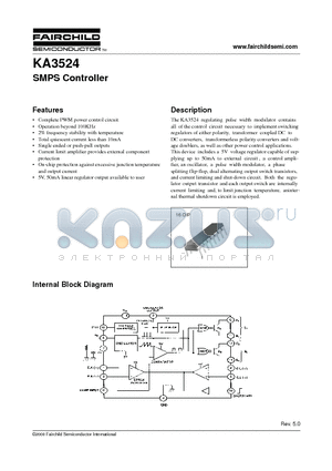 KA3524 datasheet - SMPS Controller