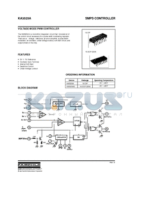 KA3525A datasheet - SMPS CONTROLLER