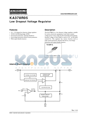 KA378R05 datasheet - Low Dropout Voltage Regulator