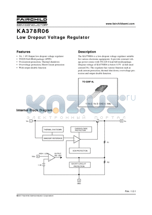 KA378R06 datasheet - Low Dropout Voltage Regulator