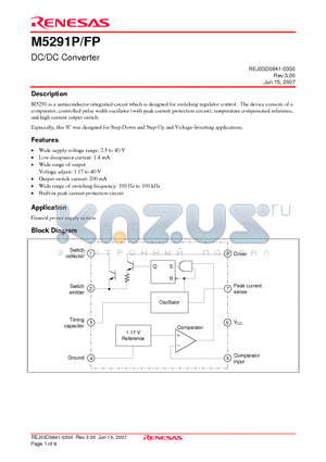 M5291P datasheet - DC/DC Converter