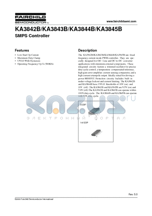 KA3844B datasheet - SMPS Controller