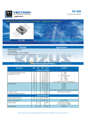 PX-3400-ABC-D datasheet - Crystal Oscillator