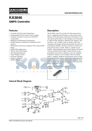 KA3846 datasheet - SMPS Controller