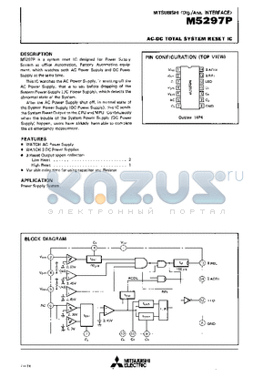M5297P datasheet - AC-DC TOTAL SYSTEM RESET IC