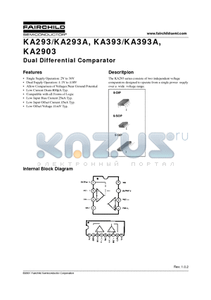 KA393AD datasheet - Dual Differential Comparator