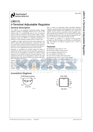 LM317LZ datasheet - 3-Terminal Adjustable Regulator