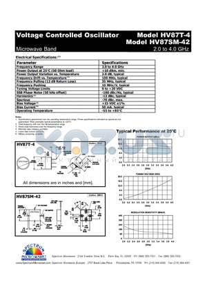 HV87SM-42 datasheet - Voltage Controlled Oscillator