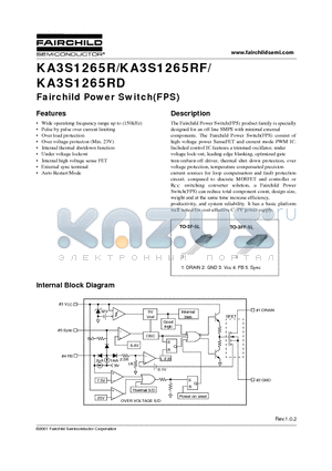 KA3S1265R-TU datasheet - Fairchild Power Switch(FPS)