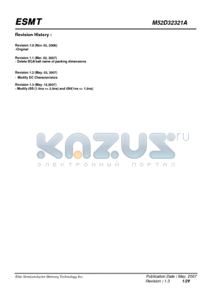 M52D32321A datasheet - 512K x 32Bit x 2Banks Synchronous DRAM