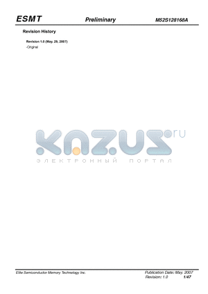 M52S128168A-10TG datasheet - 1M x 16 Bit x 4 Banks Synchronous DRAM