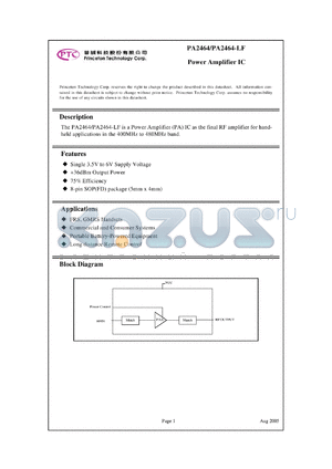 PA2464-LF datasheet - Power Amplifier IC