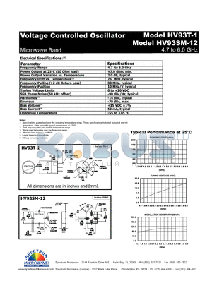 HV93T-1 datasheet - Voltage Controlled Oscillator