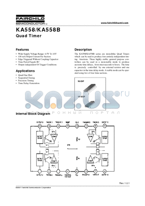 KA558 datasheet - Quad Timer