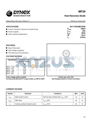 MF34-1200 datasheet - Fast Recovery Diode