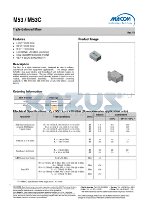 M53 datasheet - Triple-Balanced Mixer