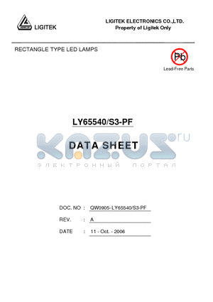 LY65540-S3-PF datasheet - RECTANGLE TYPE LED LAMPS