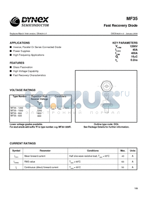 MF35-600 datasheet - Fast Recovery Diode