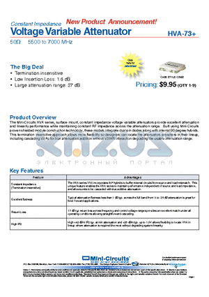 HVA-73 datasheet - Voltage Variable Attenuator