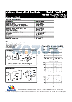 HVA103T-1 datasheet - Voltage Controlled Oscillator