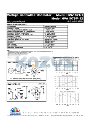 HVA107SM-12 datasheet - Voltage Controlled Oscillator