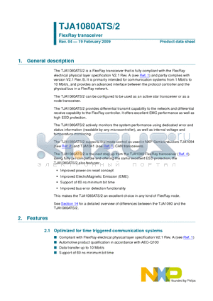 MF3ICD8101 datasheet - FlexRay transceiver