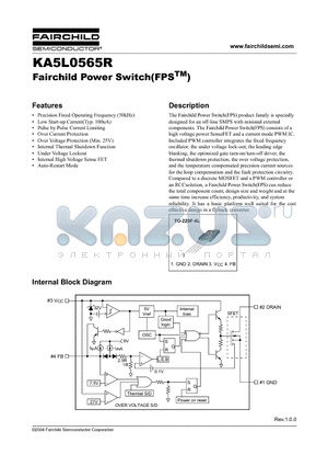 KA5L0565RTU datasheet - Fairchild Power Switch