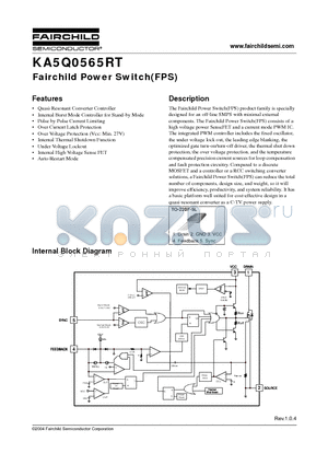 KA5Q0565RT datasheet - Fairchild Power Switch(FPS)