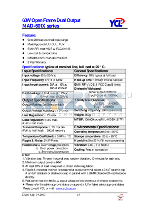 NAD-6012 datasheet - 60W Open Frame Dual Output