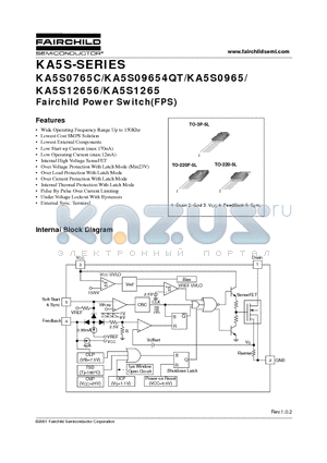 KA5S0765CTU datasheet - Fairchild Power Switch(FPS)