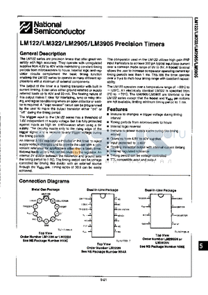 LM322H datasheet - Precision Timers