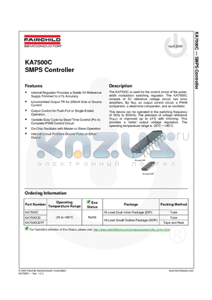 KA7500CD datasheet - SMPS Controller