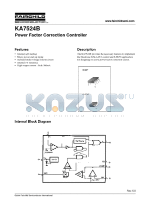 KA7524B datasheet - Power Factor Correction Controller
