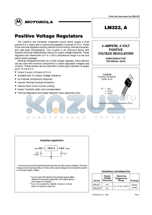 LM323AT datasheet - 3-AMPERE, 5 VOLT POSITIVE VOLTAGE REGULATORS