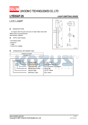 LYE05AF-25 datasheet - LED LAMP