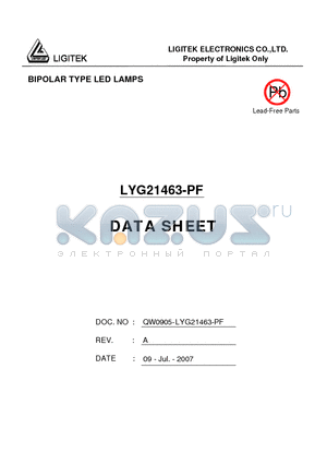 LYG21463-PF datasheet - BIPOLAR TYPE LED LAMPS