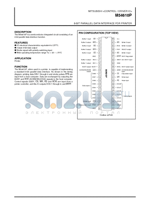 M54610P datasheet - 8-BIT PARALLEL DATA INTERFACE FOR PRINTER