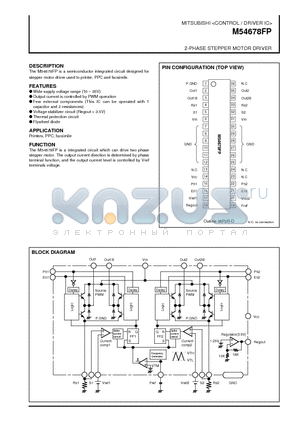 M54678FP datasheet - 2-PHASE STEPPER MOTOR DRIVER