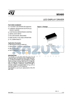 M5480_04 datasheet - LED DISPLAY DRIVER