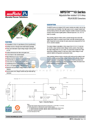 MPDTH12010WAH datasheet - Adjustable Non-isolated 12/15-Amp POLA DC/DC Converters