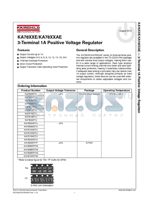KA7810AETU datasheet - 3-Terminal 1A Positive Voltage Regulator