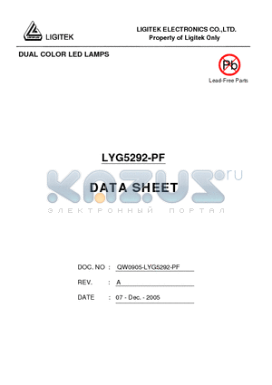 LYG5292-PF datasheet - DUAL COLOR LED LAMPS