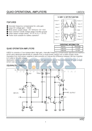 LM324D datasheet - QUAD OPERATIONAL AMPLIFIERS