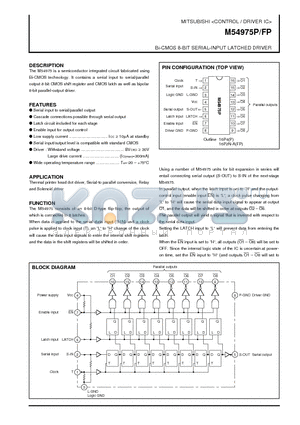 M54975 datasheet - Bi-CMOS 8-BIT SERIAL-INPUT LATCHED DRIVER