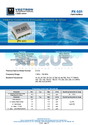 PX-5010-DDJ205 datasheet - Clock Oscillator