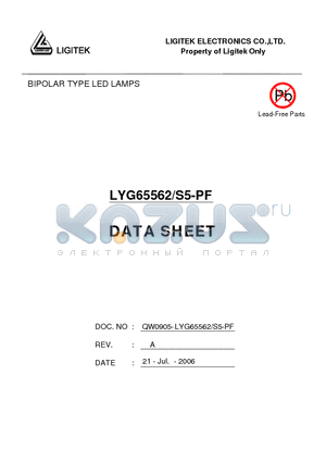 LYG65562-S5-PF datasheet - BIPOLAR TYPE LED LAMPS